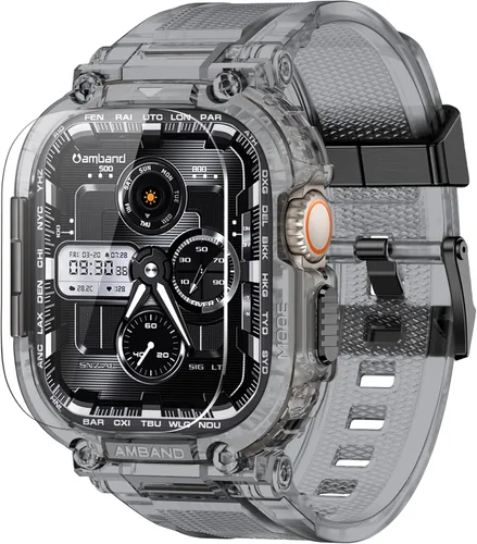 Vista 9 de amBand Compatible con Apple Watch Series 9/8/7/6/5/4 & SE 3/2/1 Correa de 41mm/40mm para Hombres, Caja M1 Deportiva y Resistente con Correa