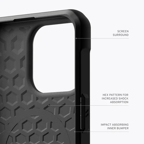 Vista 5 de URBAN ARMOR GEAR UAG - Funda compatible con iPhone 15 Pro de 6.1 pulgadas, funda Metropolis LT Kevlar negra con imán integrado compatible con carga