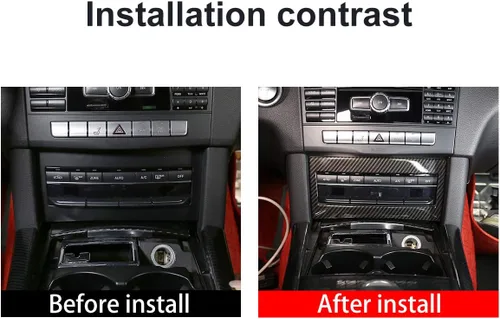 Vista 2 de YIWANG Cubierta del marco del panel del interruptor del aire acondicionado de la consola interior del ABS para Mercedes Benz Clase E W212 2014 2015