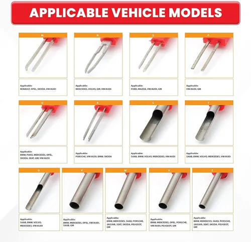 Vista 4 de AFA Tooling - Kit de extracción universal de terminales (25 piezas) – Retira de forma segura los terminales de los conectores eléctricos – Mangos