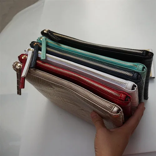 Vista 6 de Bolso de piel sintética para mujer, grano de cocodrilo