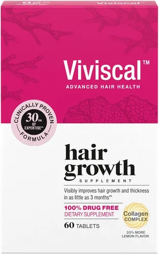Viviscal - Suplementos para el crecimiento del cabello para mujer para cabello más grueso y abundante, nutre el cabello fino y la pérdida, con