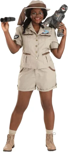 Vista 4 de Disfraz de paleontólogo para mujer Beige