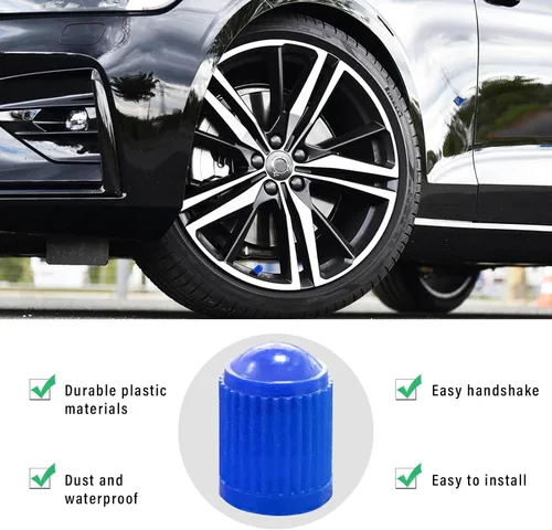 Vista 5 de Ziciner 20 tapas de válvula de neumático, tapones de válvula de neumático de plástico para coche con sello de goma O, cubiertas de válvula de rueda