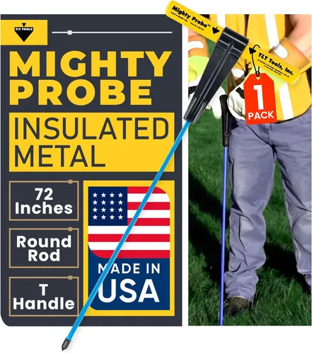 Vista 37 de T&T Tools - Sonda poderosa sonda de metal aislada de 36 pulgadas, varilla redonda de metal de 3/8 pulgadas, diseño resistente para fácil penetración