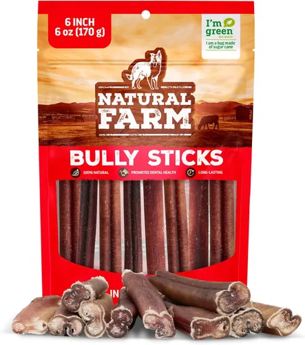 Vista 20 de Natural Farm Nervio de toro sin olor (2-3 pulgadas, 1 libra) para perros pequeños o medianos, palitos masticables 100 % de carne de res, sin OGM