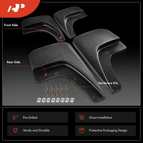 Vista 3 de A-Premium 4 piezas guardabarros protectores contra salpicaduras compatibles con GMC Sierra 1500 2014-2019, Sierra 2500 HD 3500 HD 2015-2019