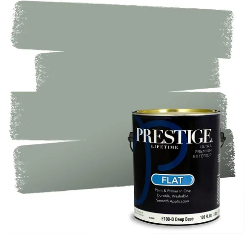 Vista 189 de Prestige Paints - Pintura exterior e imprimación en uno, 1 galón, plano, compatibilidad comparable con el color menta «Whipped Mint» de Behr
