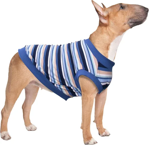 Vista 71 de Camisetas a rayas para perros medianos, ropa sin mangas, camiseta sin mangas, chaleco para Schnauzer, Shiba Inu, rojo, grande
