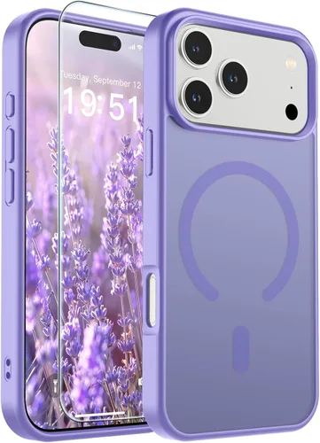 Vista 295 de SUPFINE - Funda magnética para iPhone 14 Pro Max (compatible con MagSafe), (protección contra caídas de grado militar de 10 pies), delgada, Negro