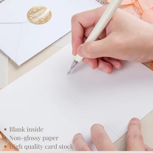 Vista 5 de Paper Play Paquete de 20 tarjetas de cumpleaños surtidas, 4 tarjetas de cumpleaños con diseños de lámina dorada mate, 4 x 6 pulgadas, notas