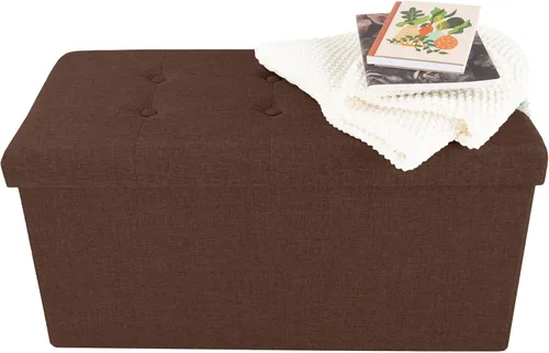 Vista 58 de Lavish Home - Banco otomano con almacenamiento, plegable, tapa acolchada de espuma con punzoneado de 30 pulgadas, gris oscuro