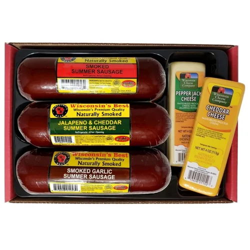 Vista 3 de Wisconsin's Best & Wisconsin Cheese Company Cesta de Regalo premium de muestras