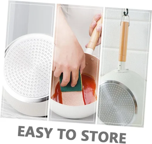 Vista 8 de 1 juego de sartén antiadherente multifuncional olla de cocina para guisos de fideos instantáneos y comida mango ergonómico fácil de limpiar tapa