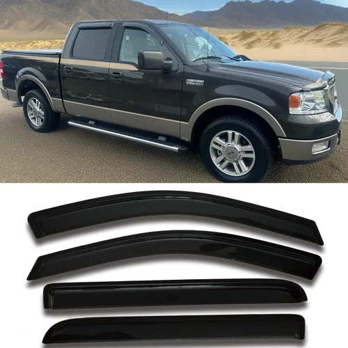 Vista 32 de Deflectores de ventana para Nissan Rogue 2014 2015 2016 2017 2018 2019 2020, viseras de ventana delantera y trasera, juego de 4 piezas, tinte