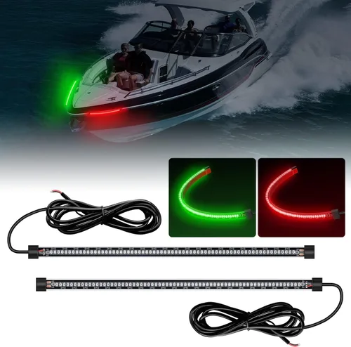 Vista 13 de Nilight Luz de navegación de barco marino 2PCS 8LED rojo verde luces de Luz de navegación 8LED- 2 piezas