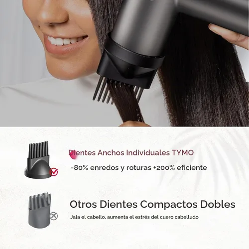 Vista 3 de TYMO Accesorio para peine de cabello solo compatible con secadora TYMO AIRHYPE Lite, boquilla magnética para desenredar, alargar el cabello