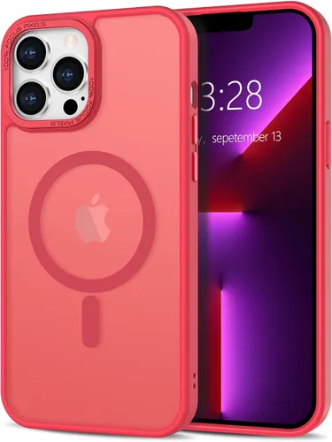 Vista 37 de Anuck - Funda magnética para iPhone 11 compatible con MagSafe, carcasa trasera mate translúcida dura, borde de TPU, delgada, resistente a impactos