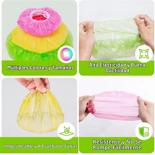 Vista 7 de Mwellewm 60 fundas elásticas para tazones Saran Wrap de plástico