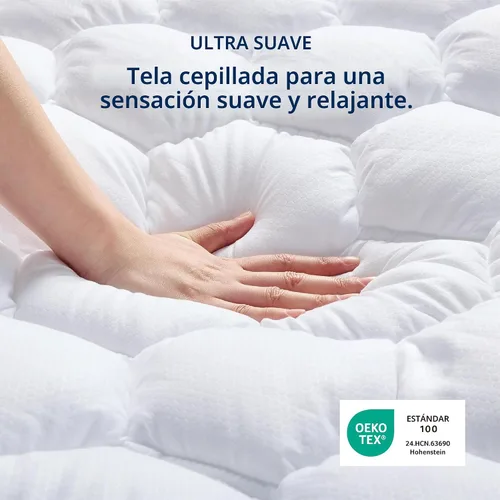 Vista 3 de Bedsure Protector de colchón beige individual XL – Cubrecolchón suave para dormitorio universitario, protector de cama individual extra largo