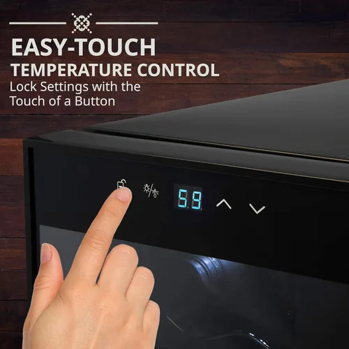 Vista 3 de Ivation Refrigerador de vino con compresor de 12 botellas con cerradura Gran bodega independiente para vino tinto, blanco, champán o espumoso