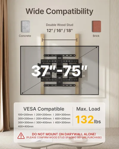 Vista 2 de monTEK 1.1" Montura de Pared Ultradelgada para Televisores de 37-75 Pulgadas, Resistente para 59.8 kg, Probada para 4 Veces su Peso, Soporte