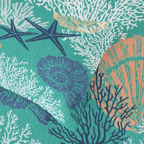 Vista 7 de Tritard Juego de edredón costero de 3 piezas tamaño matrimonial/queen, edredones reversibles de microfibra con 2 fundas decorativas, ropa de cama