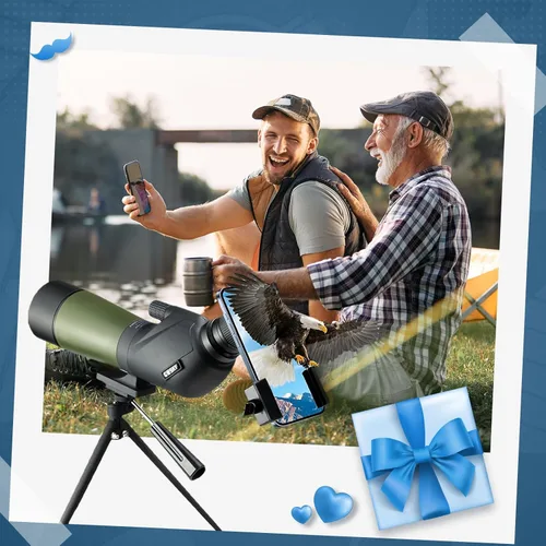 Vista 2 de Gosky 20-60x85 Spotting Scope with Full Size Tripod, Phone Adapter and Cleaning Kit, Spotting Scopes for Bird Watching, Wildlife Viewing，Portable
