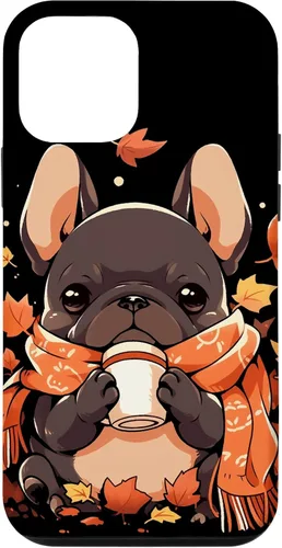 Vista 16 de French Bulldog Fall Autumn Pumpkin Spice Latte Frenchie Dog Case for iPhone 17
