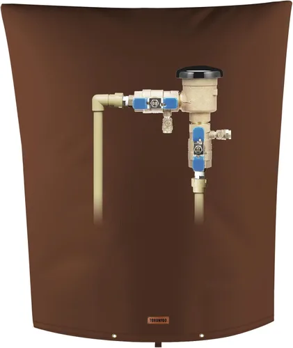 Vista 44 de Cubierta aislante de tubería para prevención de reflujo (5 °F) – Bolsa aislada para válvula de aspersor de riego – Cubierta de bomba de pozo de agua