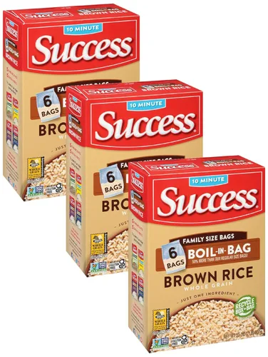 Success Hervir en bolsa, arroz integral, comidas de arroz rápidas y fáciles, caja de 32 onzas (paquete de 3)