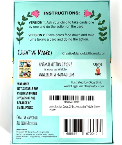 Vista 9 de Creative Mango Tarjetas de acción de animales. Juego de movimiento y descanso cerebral para niños pequeños y preescolares, tarjetas de ejercicios