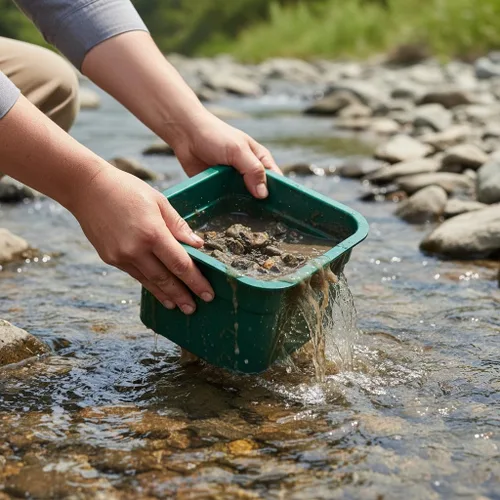 Vista 7 de Kit compacto de prospección dorada con caja de esclusa de bolsillo de 12 pulgadas, incluye musgo de minero, alfombrilla trampa dorada, bandeja