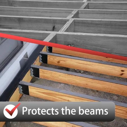 Vista 3 de DPEI Cinta de vigueta de butilo para cubierta – 1 5/8 pulgadas x 50 pies (4 piezas) – Cinta intermitente impermeable para vigas de cubierta, vigas