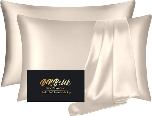 Vista 21 de DKBslik - Funda de almohada de seda de morera, tamaño estándar, refrescante, antiacné, cremallera oculta, azul aguamarina