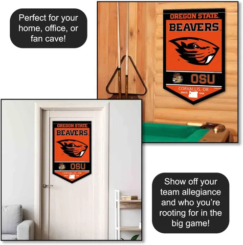 Vista 3 de College Flags & Banners Co. Banderín de Oregon State Beavers Heritage History