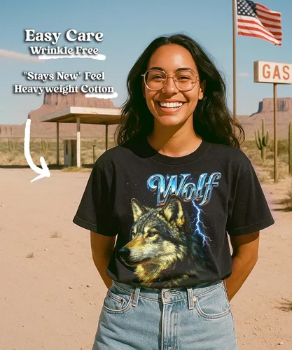 Vista 59 de Camiseta de Heavy Metal de los 80s con Animal en Negro - 100% Algodón - para Hombre y Mujer