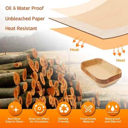 Vista 5 de Ninja Dual Air Fryer Liners - 125 hojas de pergamino antiadherentes, rectángulo de 8.6 x 5.5 pulgadas