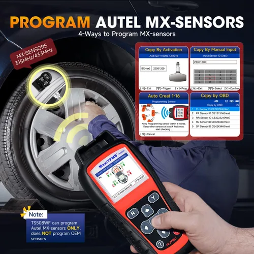 Vista 7 de Autel MaxiTPMS TS508WF TPMS Herramienta de reaprendizaje, WiFi 2026 Ver. de TS508 TS501 TS408S TS601, activar/volver a aprender/diagnosticar todos