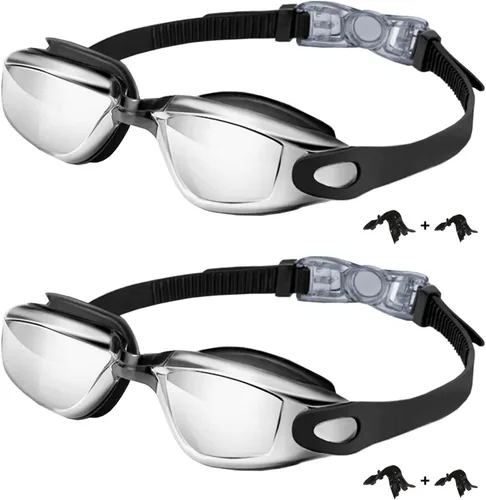 Gafas de natación para niños, paquete de 2 gafas de natación antivaho a prueba de fugas, gafas de natación para niños de 3 a 14 años de edad