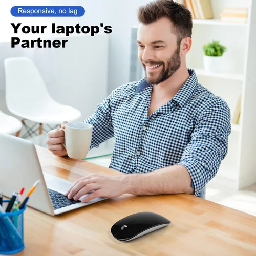 Vista 3 de DC Ratón inalámbrico, 5 en 1 Bluetooth USB C recargable para portátiles, discos y tabletas, compatible con Apple MacBook Pro/Air iPad iMac Sureface