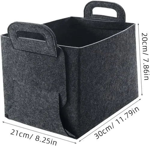 Vista 5 de Cesta organizadora de fieltro resistente, cesta de almacenamiento plegable para juguetes, libros, ropa, lavandería, tamaño mediano