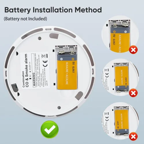 Vista 6 de Smoke and Carbon Monoxide Detectors, Combination Smoke Alarm and Carbon Monoxide Detector Battery Powered, CO Detector Alarm with Sensitive Sensor