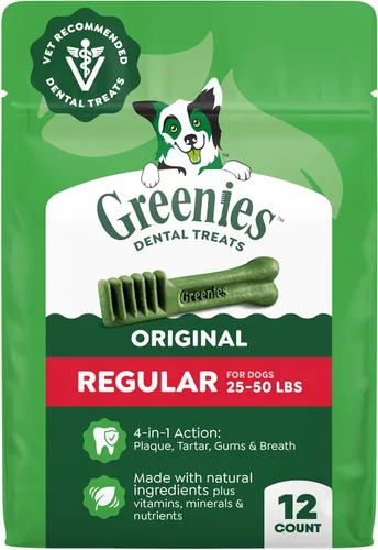 Vista 17 de Greenies Golosinas dentales regulares originales para perros, paquete de 54 onzas (54 golosinas)