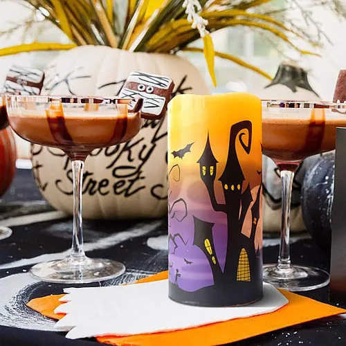 Vista 3 de Juego de 3 velas de calcomanía de Halloween de DRomance