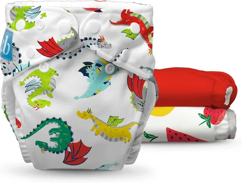 Vista 13 de Charlie Banana Pañales de tela, reutilizables, lavables, ajustables, talla única, para bebés y niños pequeños, con insertos absorbentes