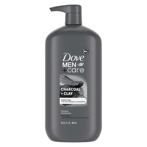 Vista 11 de DOVE MEN + CARE Champú de carbón + arcilla, 3 unidades para un cabello de aspecto saludable, limpiadores a base de plantas de origen natural, 25.4
