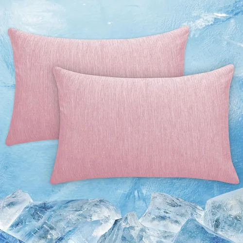 Vista 8 de CHOSHOME Fundas de almohada refrescantes con cremallera Fundas de almohada Q-Max > 0.45 con cremallera para personas que duermen con calor, suaves