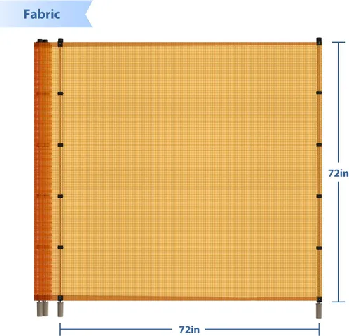 Vista 3 de E&K Valla de malla al aire libre con postes Panel de valla portátil movible independiente para patio trasero, valla de piscina para verduras