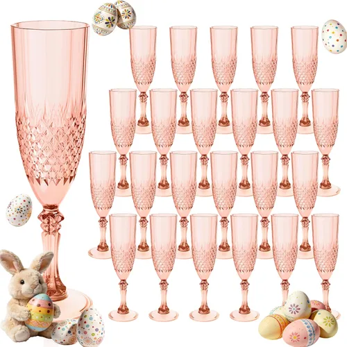 Vista 48 de Copas de champán de plástico, 12 copas de vino de plástico ámbar, inastillables, reutilizables, para bodas, despedidas de soltero, brindis y eventos